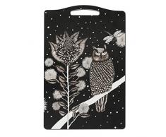 Nadja Wedin Design - Tagliere 20 x 30 cm, Colore: Nero/Bianco, Legno, The Owl, 20x30 cm