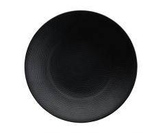 Avet Spain Set di Piatti Piani, Gres 27.5x27.5x2.5 cm Nero