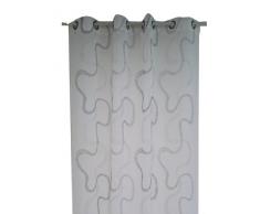 Homemaison - Tenda darredo in Voile di Poliestere con Fantasia, Tipo Tessitura, Ricamata a Zig Zag - Nero