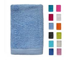 DHestia - Set di Asciugamani da Bagno e Doccia, 100% Cotone, 500 g/m2, Colori e Misure Grandi, Colore: Cielo, 30 x 50 cm (Confezione da 3)