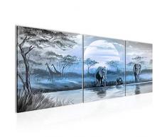 Quadro Elefante africano 90 x 30 cm - XXL Immagini Murale Stampa su Tela Decorazione da Parete Pronte per lapplicazione - 000734c