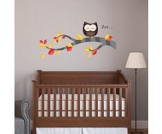 Walplus STANZA bebè GUFO E ALBERO rimovibile Autoadesivo Adesivi da parete murali STANZA Bebè Ufficio Decorazione Casa, 63 x 30 cm