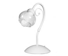 Onli Lampada da Tavolo in Metallo Bianco Lucido con Vetro