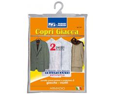 Parodi & Parodi Guardaroba 2 Copri Giacca Traspiranti, Polipropilene, Bianco, 15x21x1 cm, 2 unitÃ
