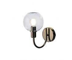 SP Light and Design Diva Parete 1 R, Struttura Oro, Vetro Trasparente Lampada 4 W