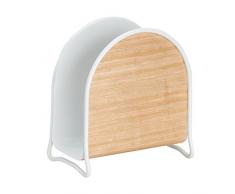 InterDesign RealWood Portasalviette o Organizzatore Posta, Metallo, Bianco, 14x9x5 cm