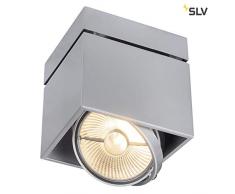 SLV LED lampada da soffitto Kardamod per una illuminazione/segnalazione | girevole e orientabile LED lampada da soffitto, soffitto, Faretto Lampada interna | einfl ammig, rettangolare, grigio argento, GU10, max. 75Â W, eÂ âÂ A + +