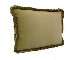 Ragged Rose Ribbon Kiwi - Cuscino in Velluto Verde Lime, in Cotone, 35 x 50 cm