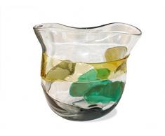 Moycor 1930121 - Vaso di Vetro Glass Medio Tricolore, 24x12x22