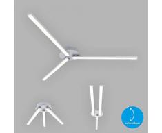 Briloner Leuchten Lampada da soffitto a LED, Plafoniera a 3 luci, 2 Bracci orientabili, 1.500 Lumen, 3.000 Kelvin (Bianco Caldo), 15 Watt, Color Alluminio, 685x593x46m