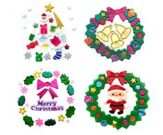 Gel Gems Assortimento 4 Buste, 3 Ghirlande Natalizie e 1 Albero di Natale con Regali, Gel Decorativo, Multicolore, 20 x 20 cm