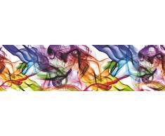 AG Design WB 8201 + FTM 0875 bordo autoadesivo, 0,14 x 5 m, astrazione + Carta foto carta da parati â 1 Adattatore astrazione, bordo: Pellicola autoadesiva/Foto Sfondo: carta, colorato, 160 x 115 cm
