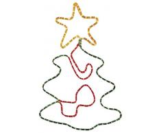 Kooper Xmas Insegna Luminosa Albero di Natale, Plastica/Rame/Vetro, Multicolore, 49 x 74 x 2 cm