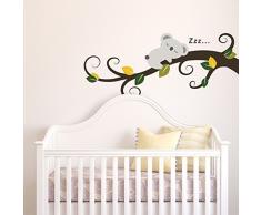 Walplus 58x55 cm adesivi da parete addormentato koala e rami dALBERO rimovibile autoadesivo arte murale decalcomania vinile DECORAZIONE CASA fai-da-te VIVENTE ufficio camera letto carta parati