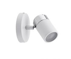 Paulmann 667.10 66710 Plafoniera LED Lampada Faretto da SoffittoÂ Spotlight Zyli Ip44Â Max 1 x W Gu10Â 230Â V in Metallo, Bianco, Effetto Cromato, 10 x 10 x 11 cm