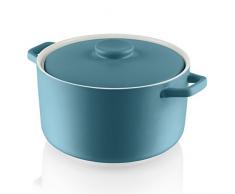 Fearne by Swan Vestito da Cigno Medio casseruola Rotonda in gres, Ceramica, Pavone, 21Â x 28Â x 12Â cm