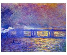 ArtPlaza Monet Claude Charing Cross Bridge Pannello Decorativo, Legno, Multicolore, 80x60 cm