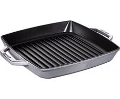 Staub 40511-684-0 Grill Pans Bistecchiera Rettangolare con Due Manici, 28 x 28 cm