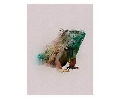 Komar - Stampa Artistica da Parete Animals Paradise Iguana, per Soggiorno, Camera da Letto, Disponibile in 3 Misure, Multicolore, P083C-30x40
