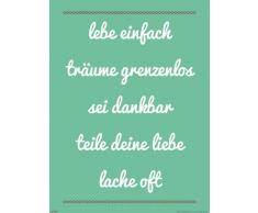 Empire Merchandising GmbH 602060 - Poster Motivazionale con Scritta Vivi con semplicitÃ e sogna in Grande, 60 x 80 cm [Lingua Tedesca]