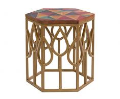 BigBuy Home Tavolino ausiliare (45 x 45 x 45 cm) Legno di Manico, Multicolore, Taglia Unica