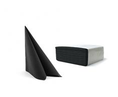 Alvotex Airlaid Tovaglioli, Cotone, Nero, 40 x 40 cm