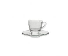 Villa dEste Home Tivoli Glass Set 6 TAZZINE CAFFEVETRO con PIATTINO, Vetro