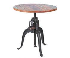 Esidra Jonesboro Tavolo Bar Regolabile in Altezza, Legno, Marrone, 75x75x78 cm