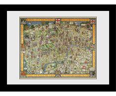 GB Eye Ltd Transport for London, arazzo Mappa, con Stampa Artistica, 60Â x 80Â cm, Legno, Diversi, 64Â x 84Â x 3Â cm
