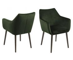 AC Design Furniture - Sedia con braccioli, Colore: Verde Bosco/Marrone Scuro
