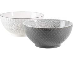 MÃSER Telde Set di 2 Grandi con Bella Superficie in Rilievo, Utilizzabile Anche Come insalatiera o Ciotola da Portata, Porcellana