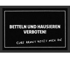 Zerbino con Il Testo in Scena Tedesca Bette e Haustieren verboten [Testo nessun Venditore Porta a Porta] Polipropilene 60 x 40 cm