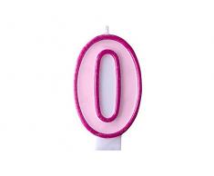 PartyDeco Candela Numero 0, Rosa