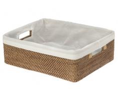 Kouboo Laguna Cestino in Rattan con Fodera, Nero Wash P, Rattan e Vimini, Honey-Brown, 45.72 x 35.56 x 15.24 cm