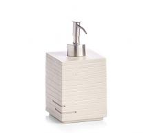 Zeller Dispenser per Sapone Ardesia in poliresina, Beige, ca. 8 x 8 x 16 cm