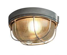 Brilliant 94480/70Â Lauren plafoniera, Metallo/Vetro, E27, 40Â W, Grigio acciaio, 19Â cm