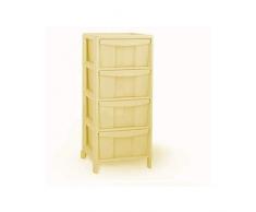 Costa Plastic Cassettiera con 4 Cassetti, Multicolore, Taglia Unica