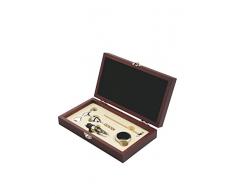 Galileo Casa Divino Set Vino 4 Pezzi, Legno/Plastica/Acciaio, Marrone, 4 unitÃ 