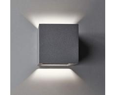 AEG Ailis - Lampada da parete per esterni, in alluminio pressofuso, 6 W, colore: Antracite