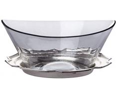 Better & Best 1946083 - Salsiera Grande in Vetro, con Piatto, Colore Argentato