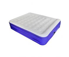 Todeco - Letto Gonfiabile, Letto Ad Aria - Accessori: Pompa elettrica - Tempo di gonfiaggio Totale: Approssimativamente 2,5 Minuti - Doppio, 203 x 152 x 46 cm, Avorio Bianco/Viola