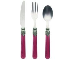 Vintage - Set di 3 Posate da Colazione, 2,5 mm Rosso