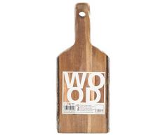 H&H Tagliere Rettangolare Corteccia, Legno, Marrone, 30x12x4.5 cm