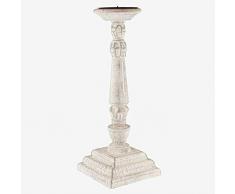 Better & Best - Candelabro per Vela, a Forma di Scala, Colore: Bianco, Dimensioni: 13,5 x 13,5 x 36 cm, Materiale: Legno, Taglia Unica