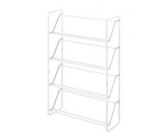 yamazaki Frame - Scarpiera a 4 Ripiani, Colore: Bianco