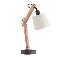 Trio Leuchten Trio 507700114 Lampada a Stelo, Legno, 26x14x44 cm, 230 Volt, Marrone E14
