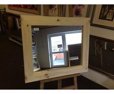 Modec Mirrors Specchi da Parete e soprammobile in Pino Massiccio, 93 mm, Disponibile in Molte Misure (79 cm x 64 cm), in Vetro a Specchio Tinta Unita