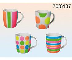 Out of the blue 78-8187 - Tazza/Tazza Universale Multicolore, 4 Pezzo(i) Tazza e Tazza - Tazza/Bicchiere (Universale, Set, Multicolore, Plastica, 4 Pezzo(i), 90 mm)