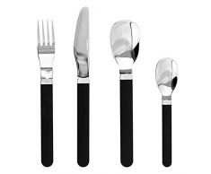 Esmeyer Joy - Set da 24 Posate Joy in Acciaio Inox 18/8 con Manici in plastica Nera