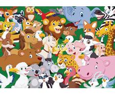 AG Design FTM 0863Â Carta Animali Carta da Parati, Multicolore, 160Â x 115Â cm